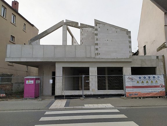 Rohbau Oktober 2021 Blick auf den Rohbau im Oktober 2021