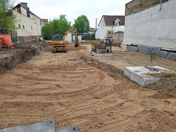 Blick auf die Baustelle vom 30. April 2021 Blick auf die Baustelle vom 30. April 2021